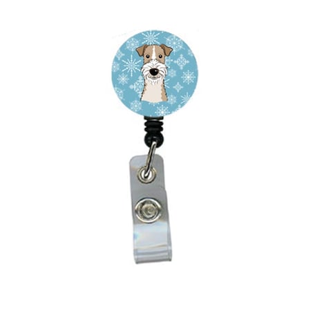 Teacher&Aposs Aid Snowflake Wire Haired Fox Terrier Retractable Badge Reel TE2929758